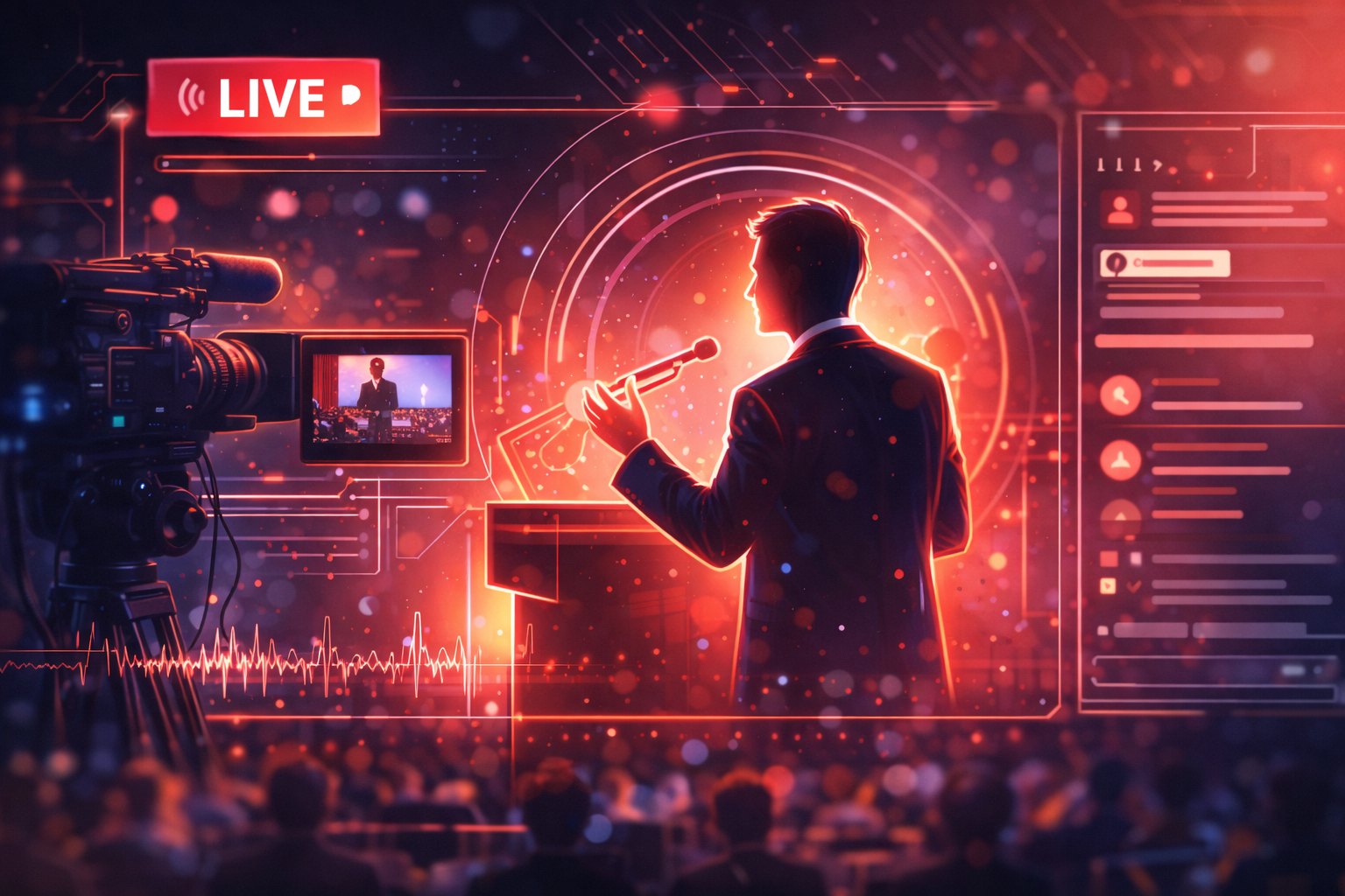 講師映像のライブ配信イメージ